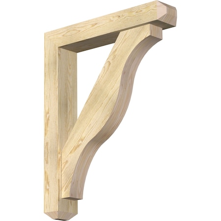 Ekena Millwork Funston Craftsman Rough Sawn Bracket w/ Offset Brace, Douglas Fir, 6"W x 32"D x 40"H BKT0604X32X40FST04RDF